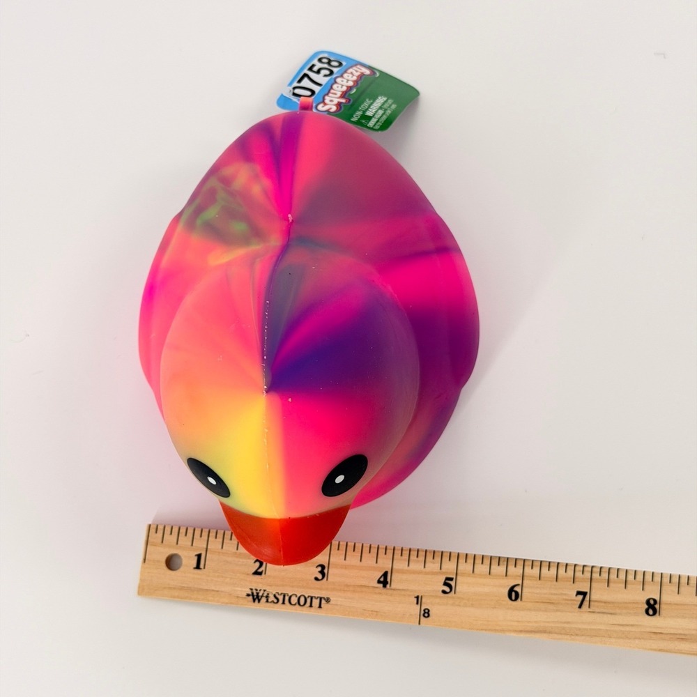 Toymendous Squeeezy Rubber Duck Kids OS Pnk Yellow Purple Marble Sensory Toy NWT - Picture 7 of 9